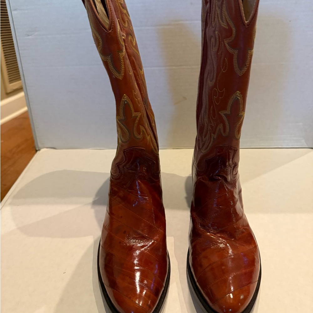 Dan Post Men's Western Boots - Rich Brown and Tan - Picture 2 of 4